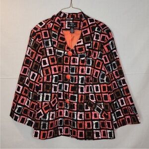 Trenz woman byTheresa Renz geometric blazer sz 2X